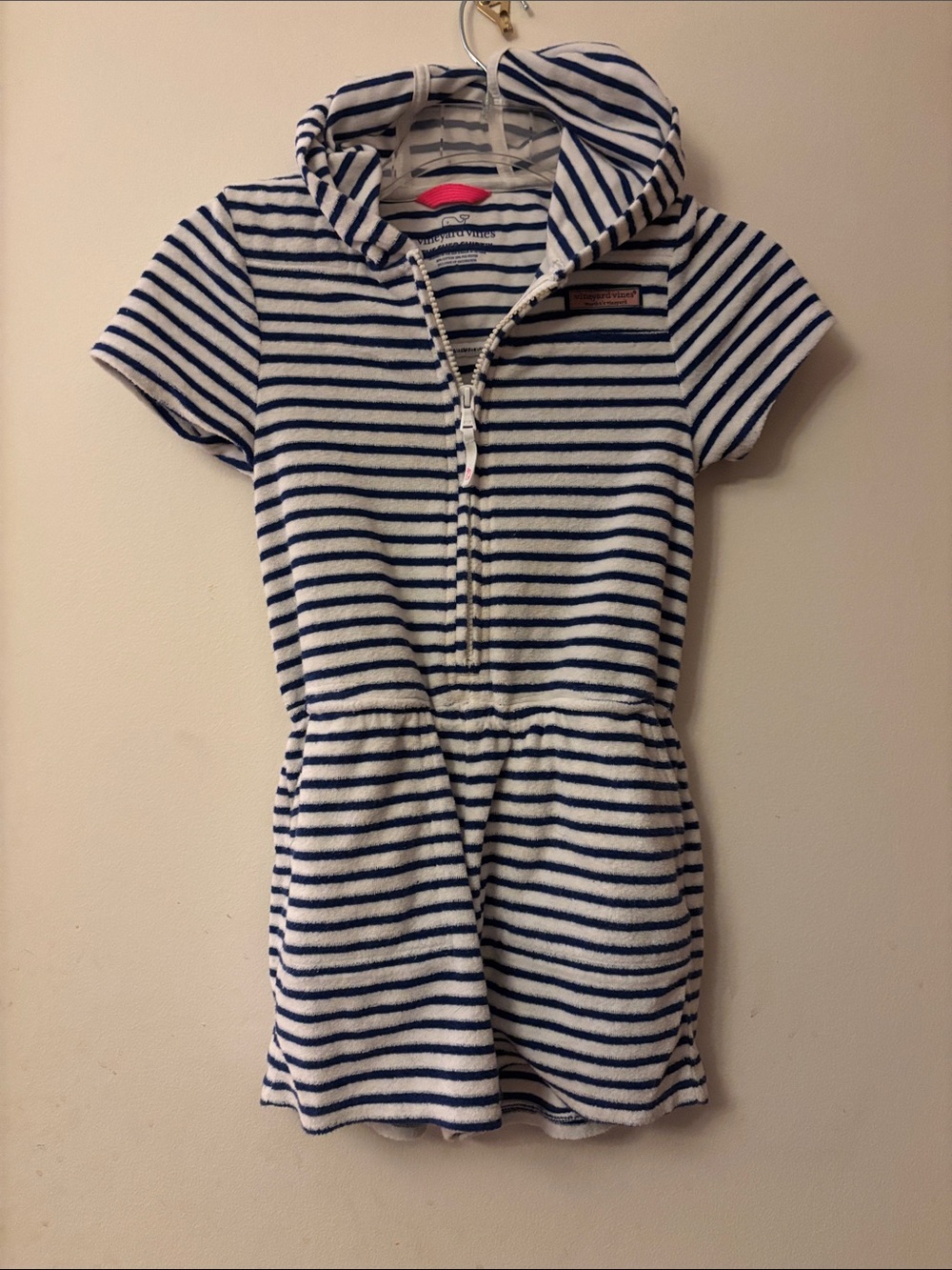 Vineyard Vines Navy and White Striped Zip Hoodie